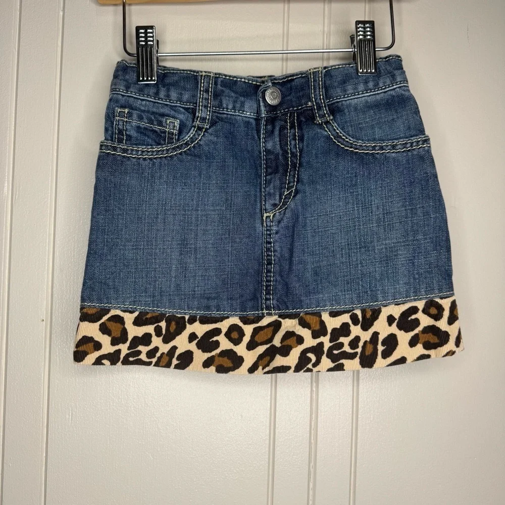 Gymboree Denim Skirt with Leopard details